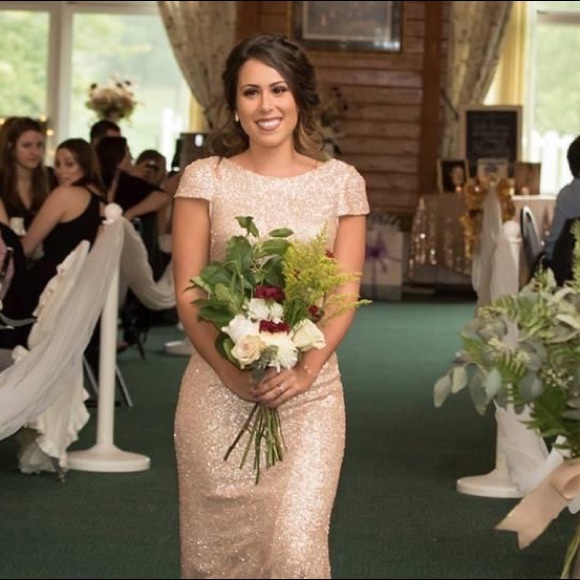 Sequin gold bridesmaid dress - Picture 5 of 6